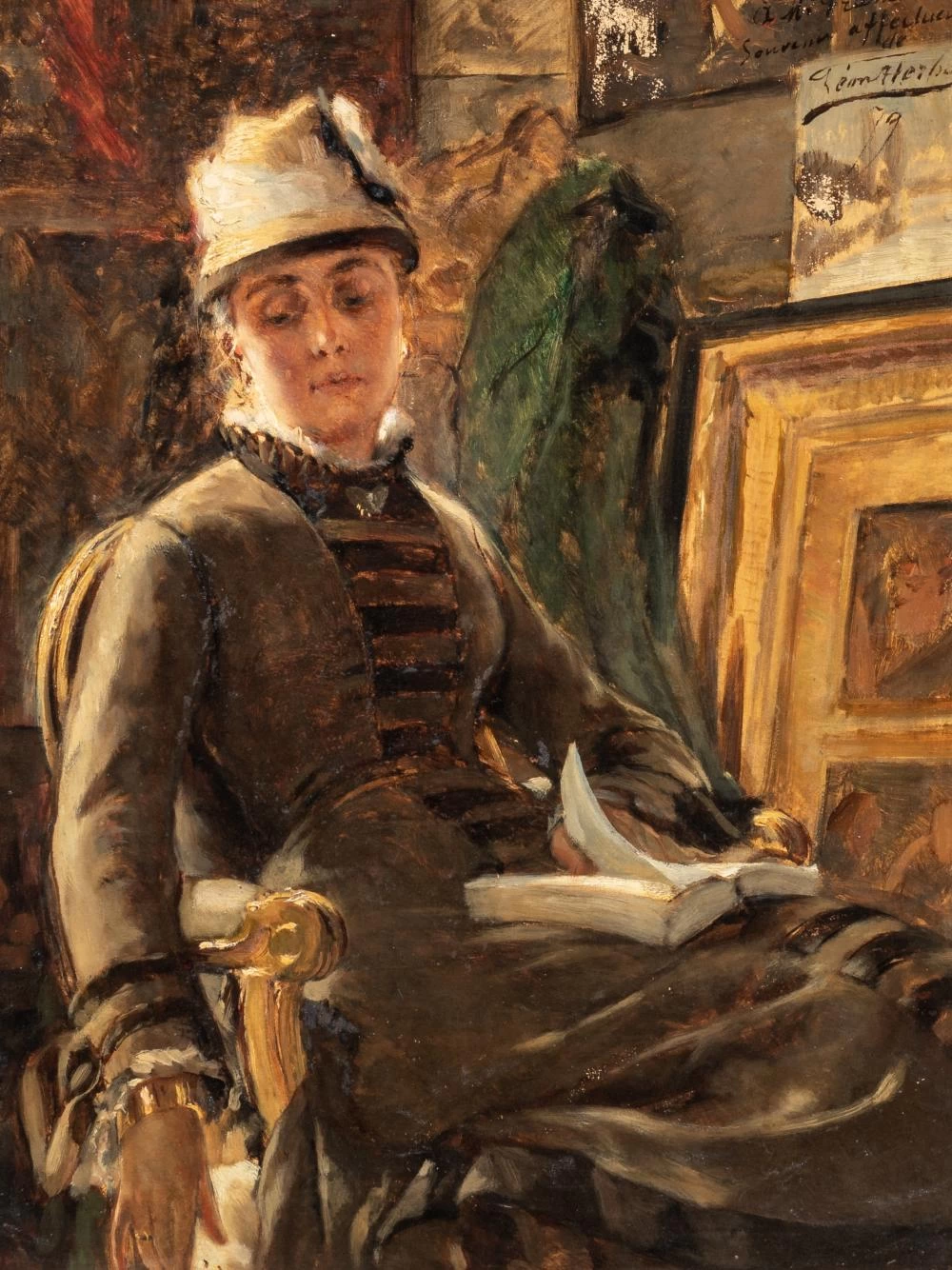 Ritratto di Madame Franck che legge in un interno, 1879